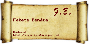Fekete Benáta névjegykártya